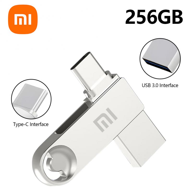 2024 Xiaomi U Disk 2TB Metal High Speed Portable Pen Drive USB 3.0 Computer Laptop 1TB Waterproof Flash USB Drive Type-C Adapter